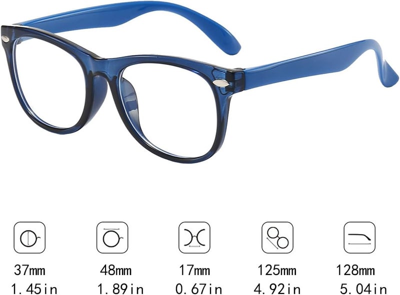 FANNYGO Store 2 Pack kids Blue Light Blocking Glasses For Girls And Boys Computer Blue Light Blocking Glasses For Age 3-11 (Dark blue + Light blue) - Image 5